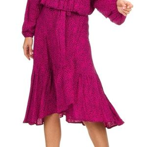 Beachgold Poppy Polka Dot Midi Wrap Skirt